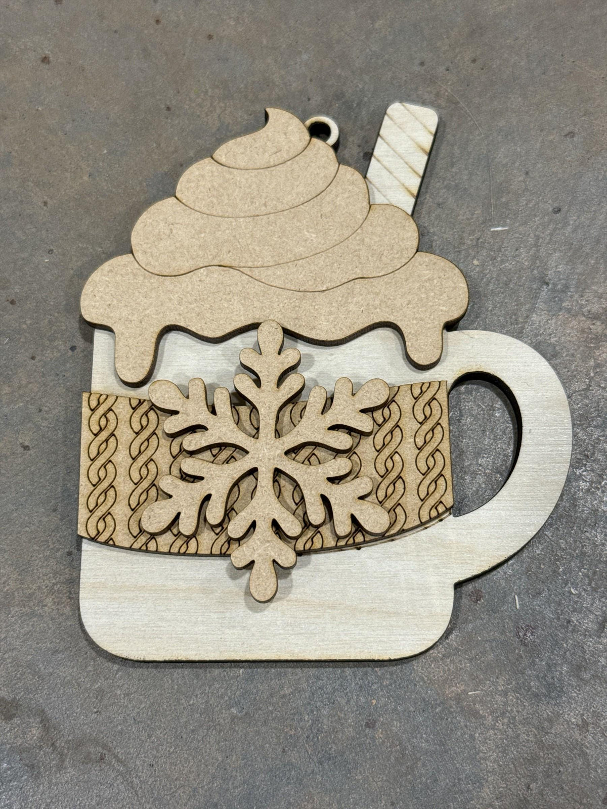 DIY Hot Cocoa Ornaments, Wooden Ornaments Tree