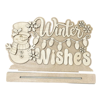 Winter Wishes Snowman with Lights, Shelf Sitter