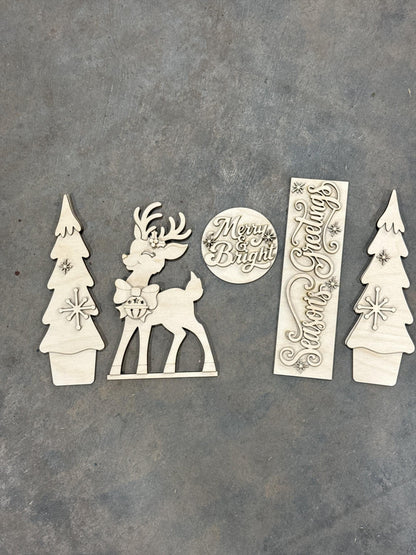 DIY Seasons Greetings Barn Door Interchangeable, Insert for Barn Door Decor, Unfinished Insert