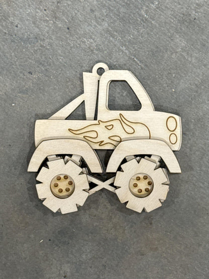 DIY Monster Flame Truck Ornament