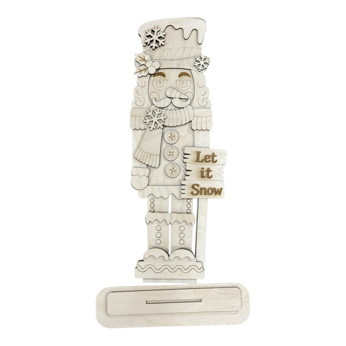 Let It Snow Standing Nutcrackers, Holiday Nutcracker Unfinished Winter