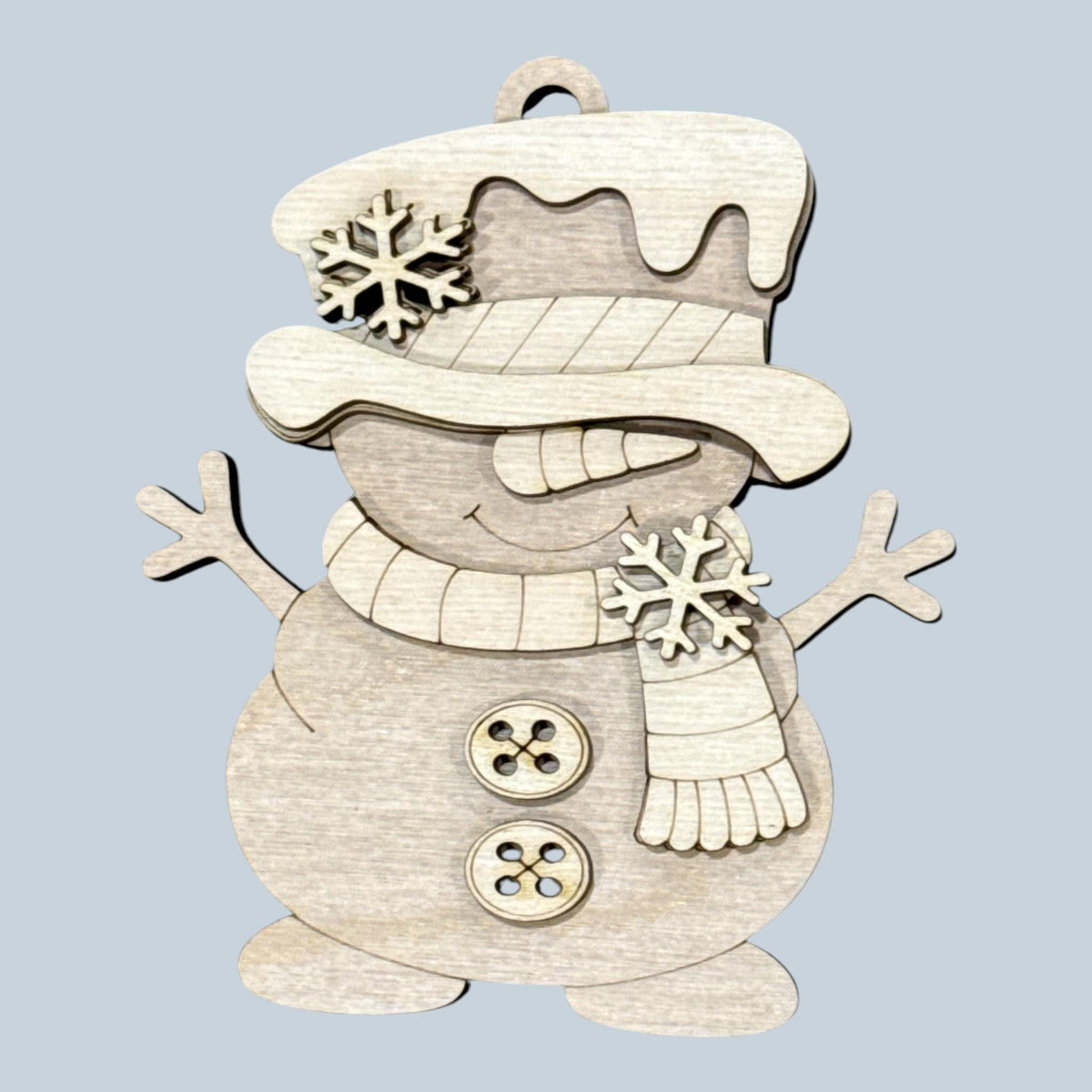 Standing Fluffy Snowman Ornament, DIY