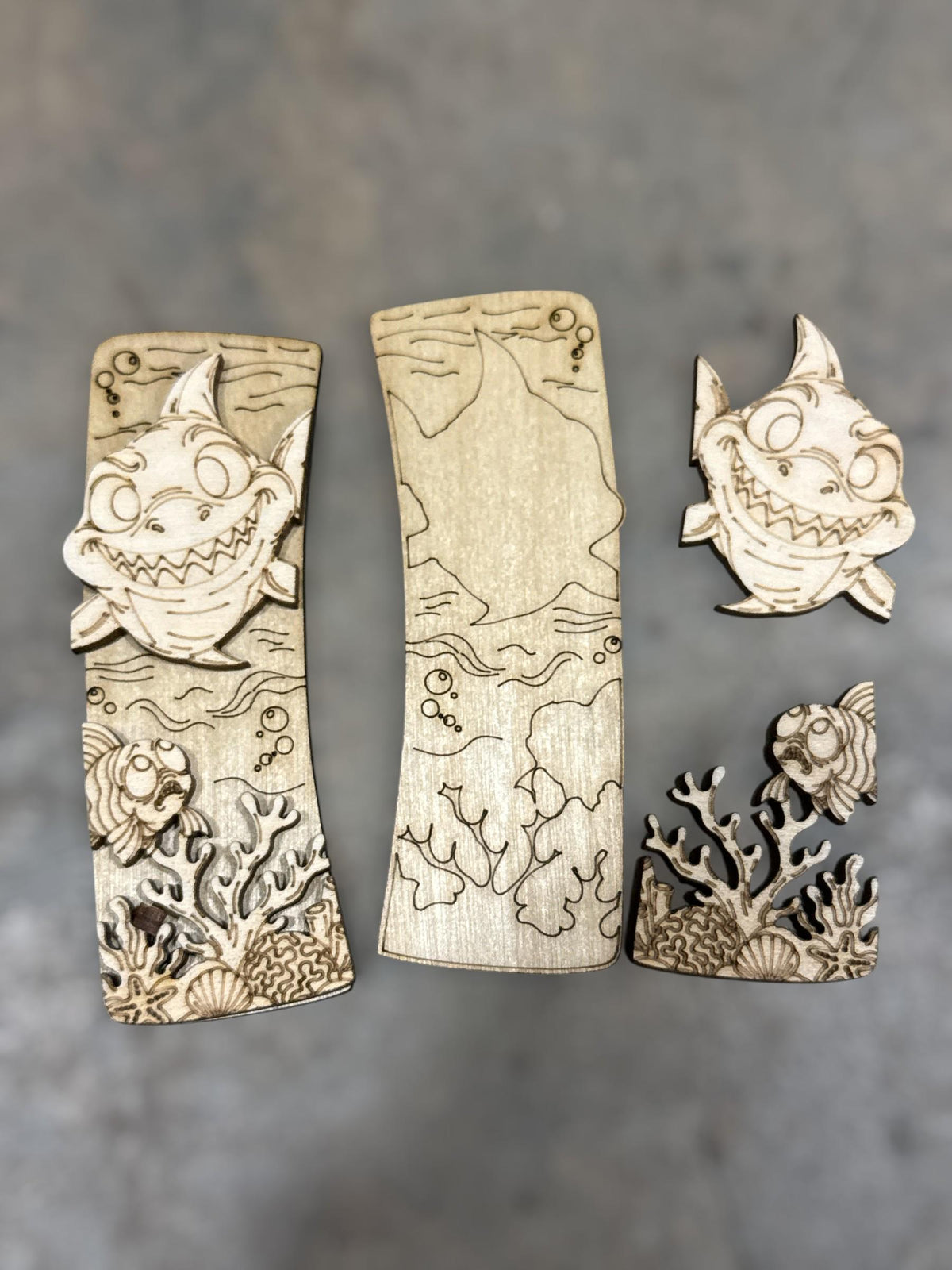 Shark Claw Clip: Unfinished Wood Laser Cut Blank, 4" DIY