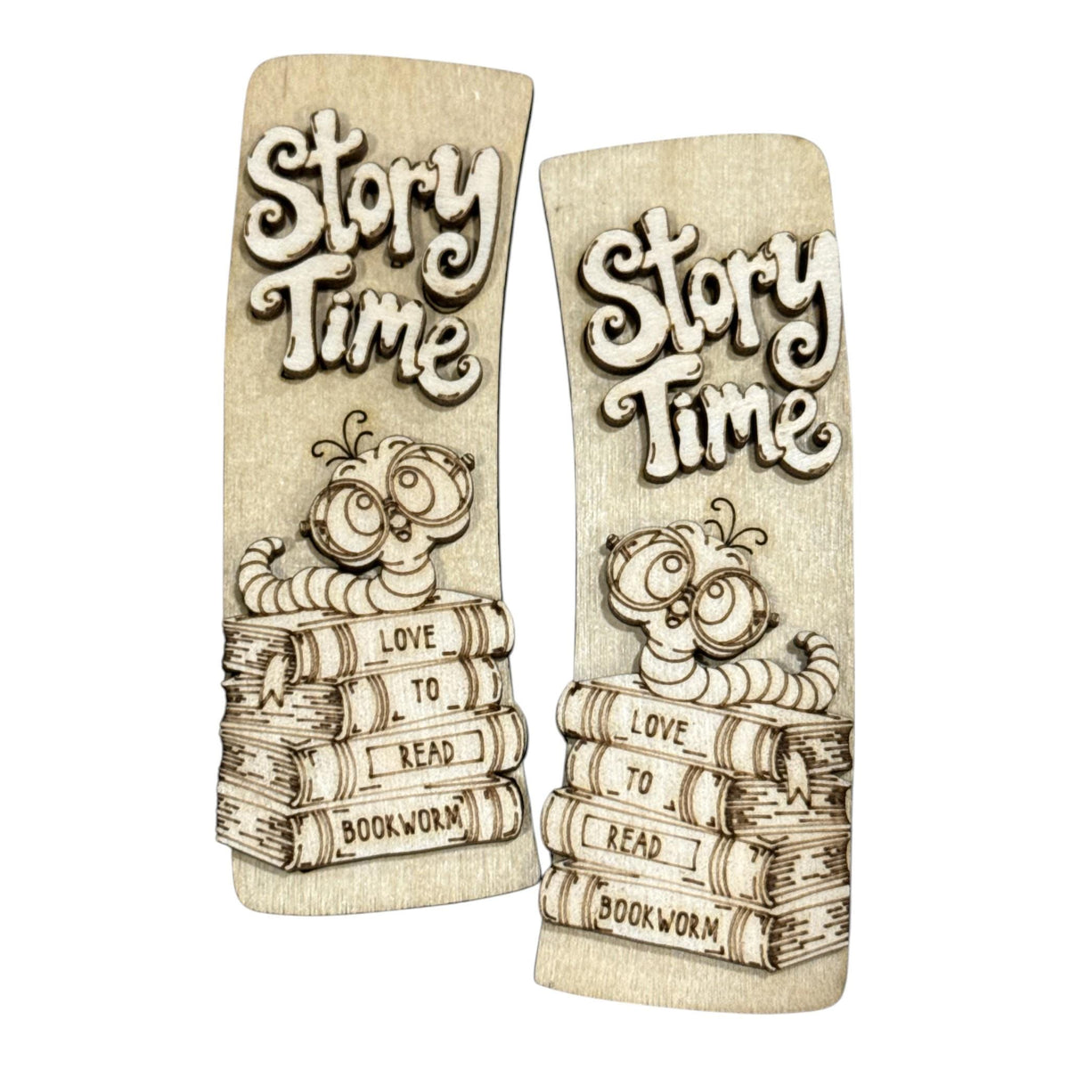 Story Time Hair Clip Unfinished Wood Laser Cut Blank, 4" DIY