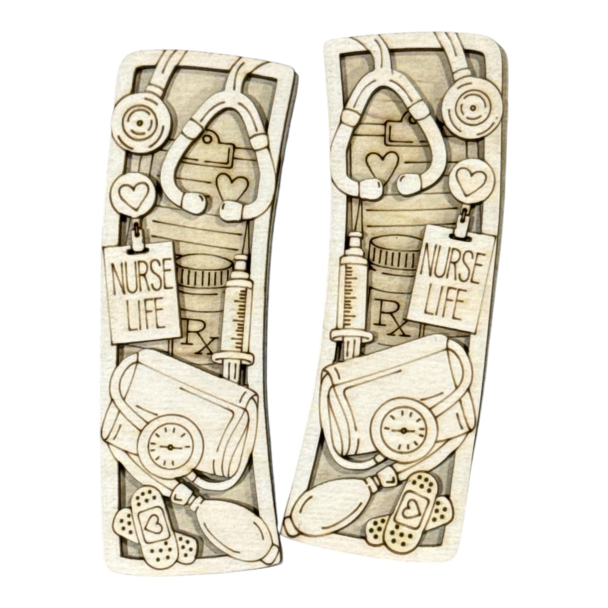 Nurse Life Hair Clip Unfinished Wood Laser Cut Blank, 4" DIY