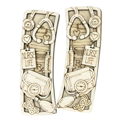 Nurse Life Hair Clip Unfinished Wood Laser Cut Blank, 4" DIY