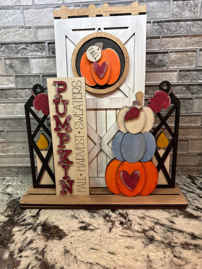DIY Fall Pumpkin Harvest Door Interchangeable, Insert for Barn Door Decor, Unfinished Insert, Rustic barn door, Fall Inserts