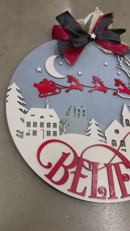 BELIEVE DOOR HANGER 18”