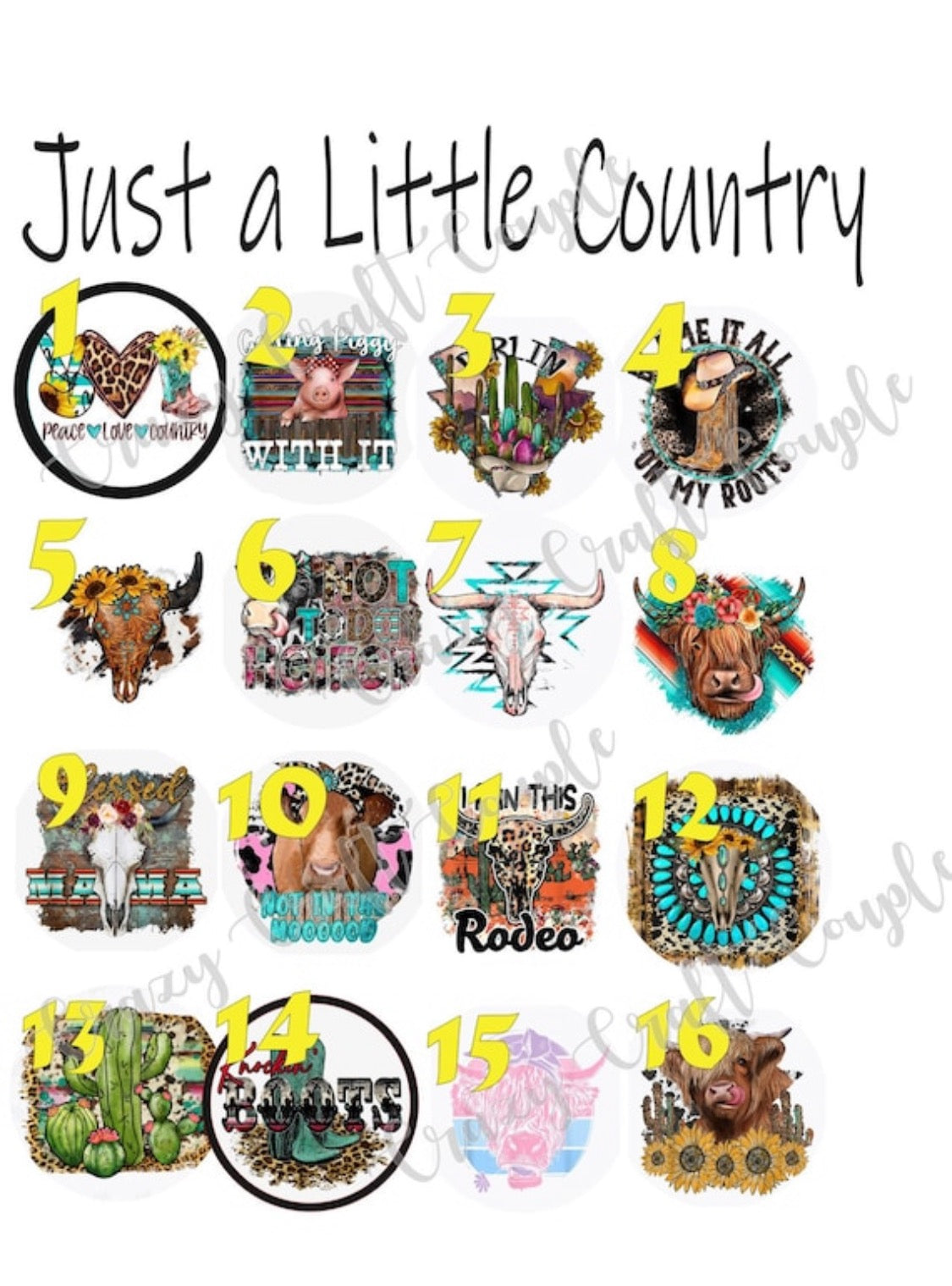 Just a Little Country / Country Cardstock Rounds /Fresheners cardstock/ Cardstock / Embellishments