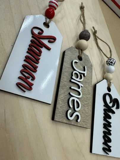 Personalized Wooden Name Tags / Stocking Tag / Wooden Name Tags / Christmas Labels / Wooden Present / Present Tags