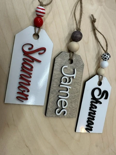 Personalized Wooden Name Tags / Stocking Tag / Wooden Name Tags / Christmas Labels / Wooden Present / Present Tags