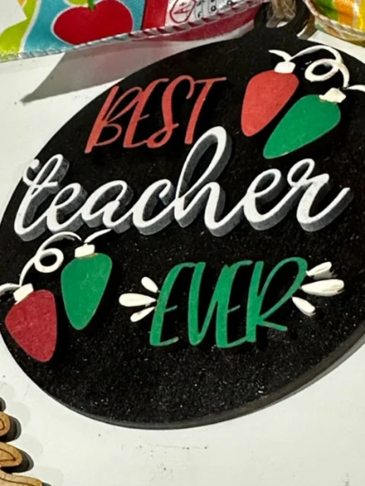 Teacher Ornament / Best Teacher Ornament / 3D Ornament / Teacher