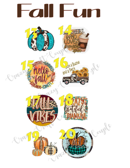 Fall  FUN / Fall Fun Cardstock Rounds /Fresheners cardstock/ Cardstock / Embellishments