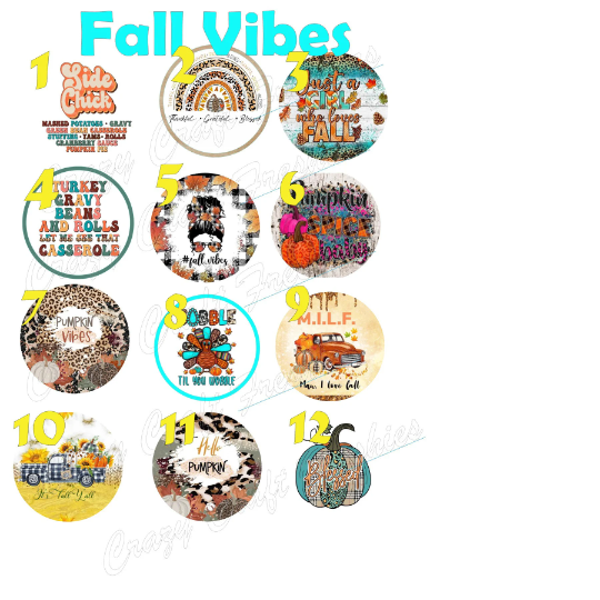 Fall VIBES / Fall Vibes Cardstock Rounds /Fresheners cardstock/ Cardstock / Embellishments