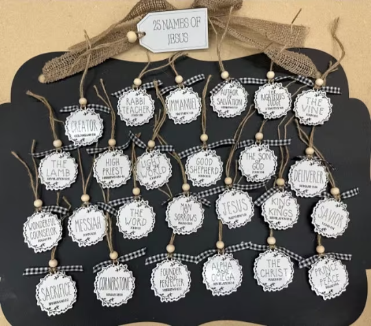 25 Names of Jesus / Ornaments / Finished Ornaments / Jesus / Spiritual Ornaments / King of Kings, Christmas Ornament Set