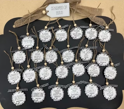 25 Names of Jesus / Ornaments / Finished Ornaments / Jesus / Spiritual Ornaments / King of Kings, Christmas Ornament Set