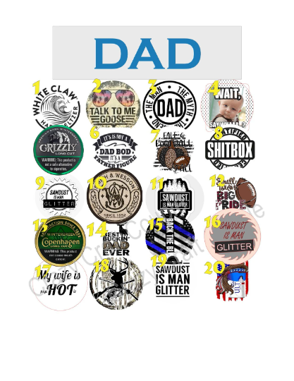 DAD/ Dad Cardstock Rounds / Manly Fresheners cardstock/ Cardstock / Embellishments