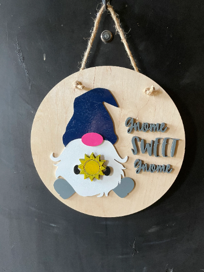 Gnome Sweet Gnome / Door Hanger/ door decor/ interchangeable / Home Decor