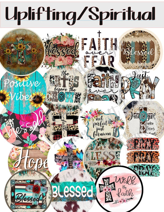 Spiritual / Uplifiting Cardstock Rounds Grab bag /Fresheners cardstock/ Cardstock / Embellishments