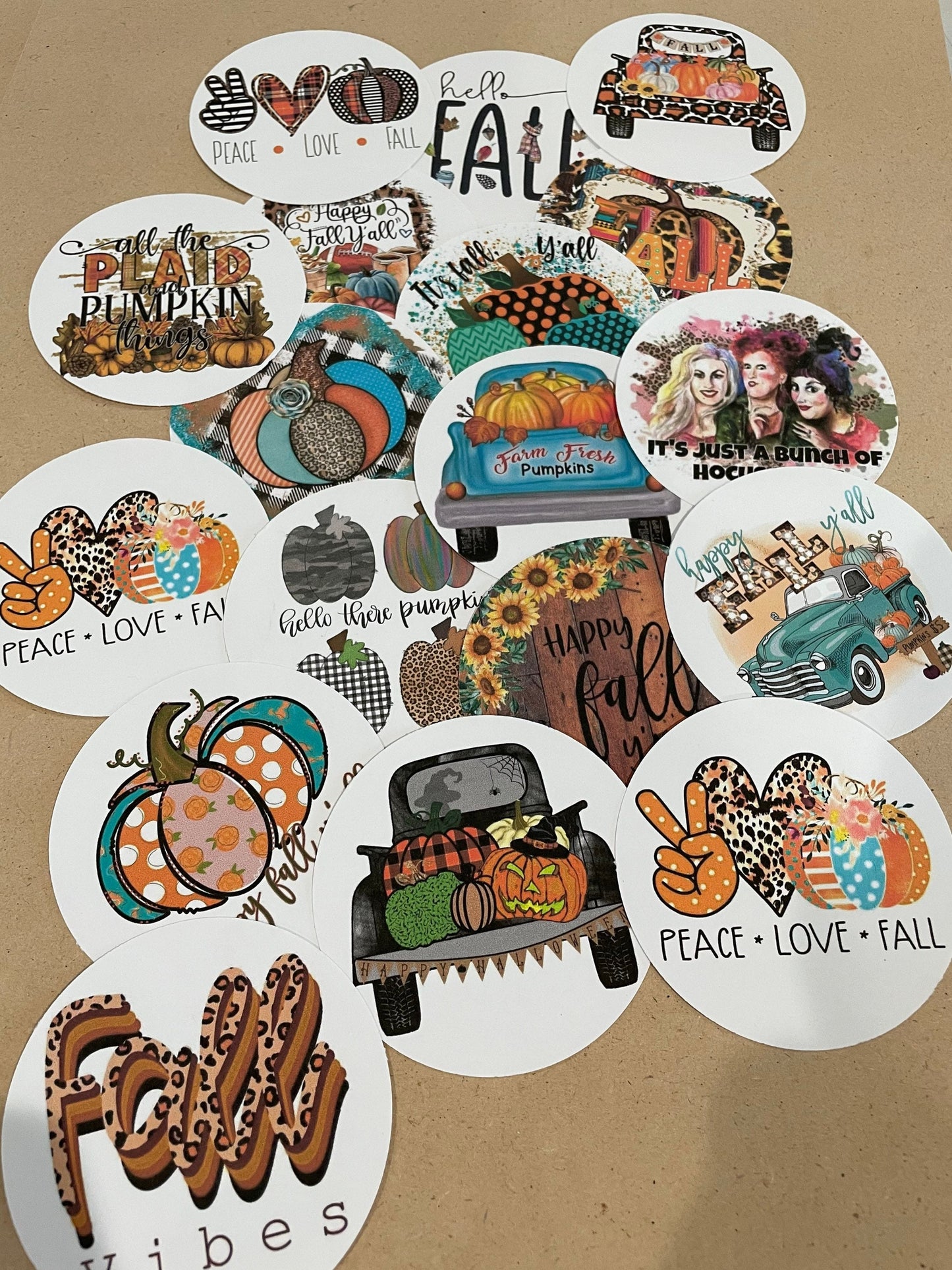 Fall Cardstock Rounds Grab bag /Fresheners cardstock/ Cardstock / Embellishments