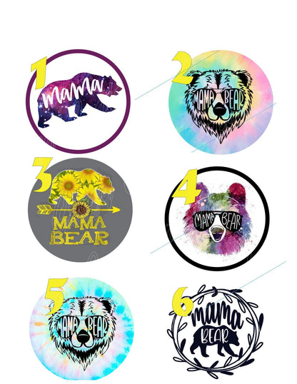 Mama Bear Cardstock Rounds /Fresheners cardstock/ Cardstock / Embellishments