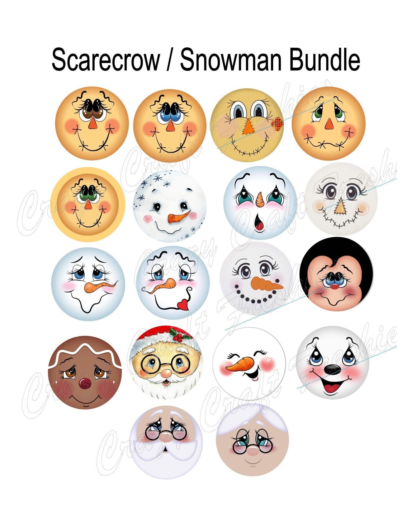 Scarecrow / Scarecrow Bundle / Snowman Bundle /  Cardstock Rounds Grab bag /Fresheners cardstock/ Cardstock / Embellishments