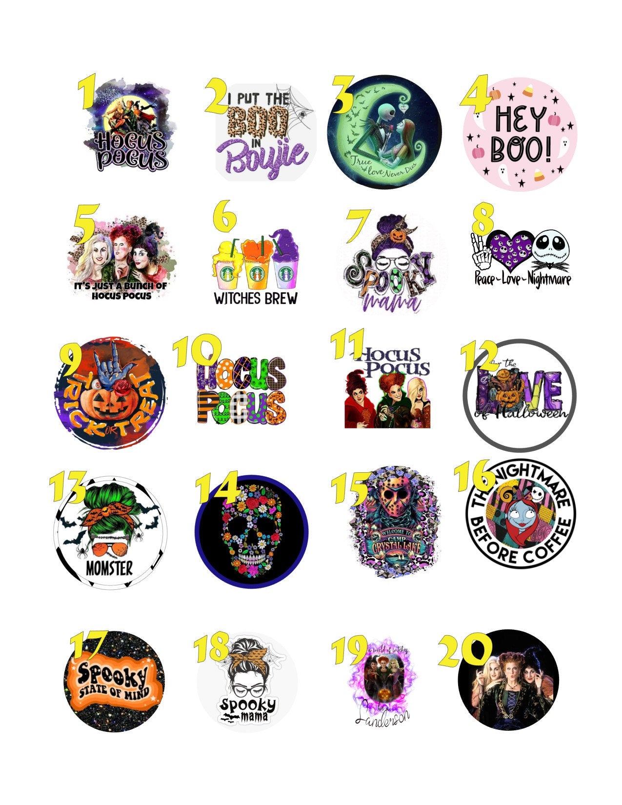 Halloween / Halloween Cardstock Rounds /Fresheners cardstock/ Cardstock / Embellishments